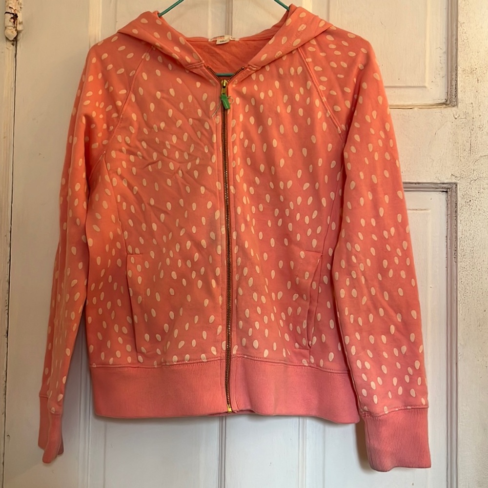 Crewcuts Coral strawberry Polka Dot Hoodie in size 12